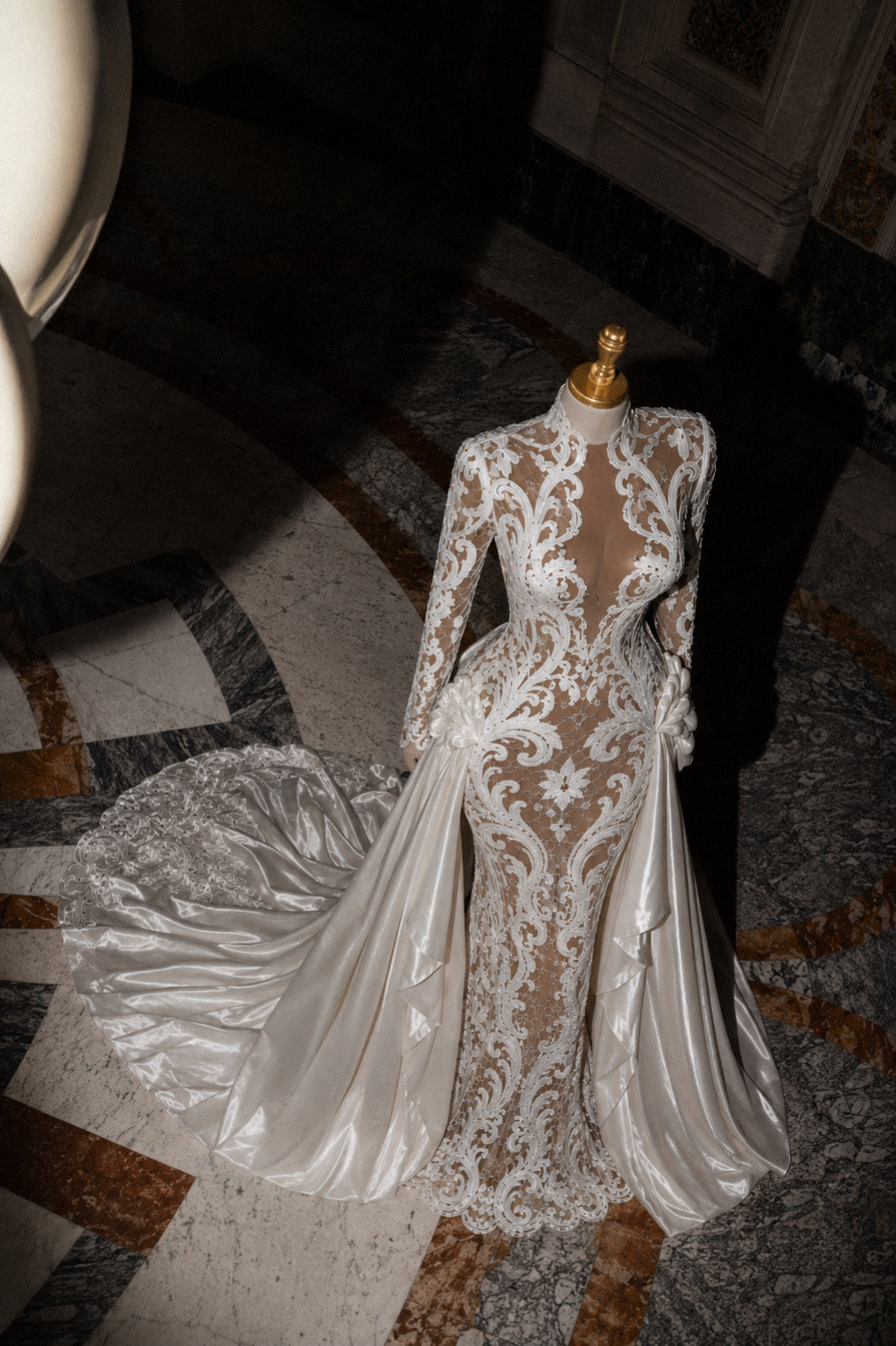 Detail — raised embroidery on the form