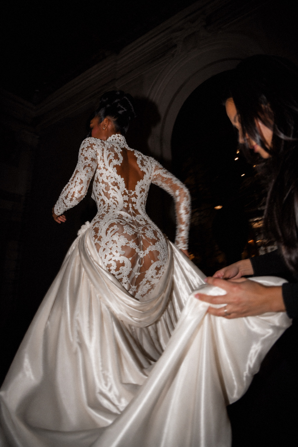 Back — hand-laid embroidery